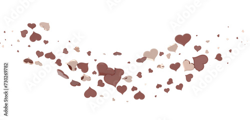  Red heart love confettis. Valentine's day falling