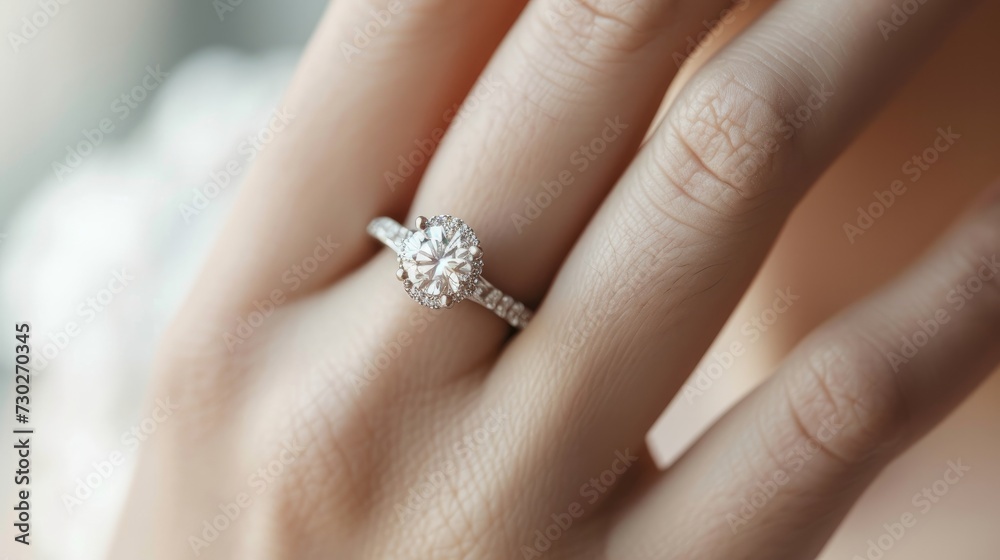 Beautiful moment when an unmarried girl gets an engagement ring and wears that diamond ring proudly Generative AI Beautiful moment when an unmarried girl gets an engagement ring and wears that diamond ring proudly Generative AI