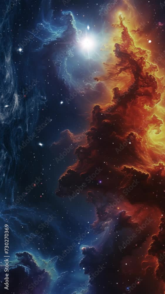 An animated push through an energy field towards a red toned cosmic nebula. An animated push through an energy field towards a red toned cosmic nebula.