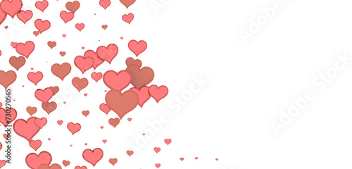 Fototapeta Naklejka Na Ścianę i Meble -   Red heart love confettis. Valentine's day falling