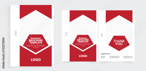 Bifold brochure design, Front and back cover page, Vector company profile, and handout design.