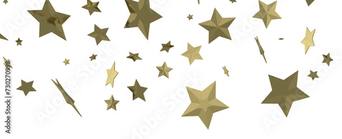 Astral Rhapsody: 3D Illustration Delivers a Captivating Gold Stars Rain