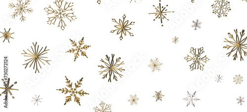 Gentle Snow Drift: Mind-Blowing 3D Illustration of Falling Holiday Snowflakes
