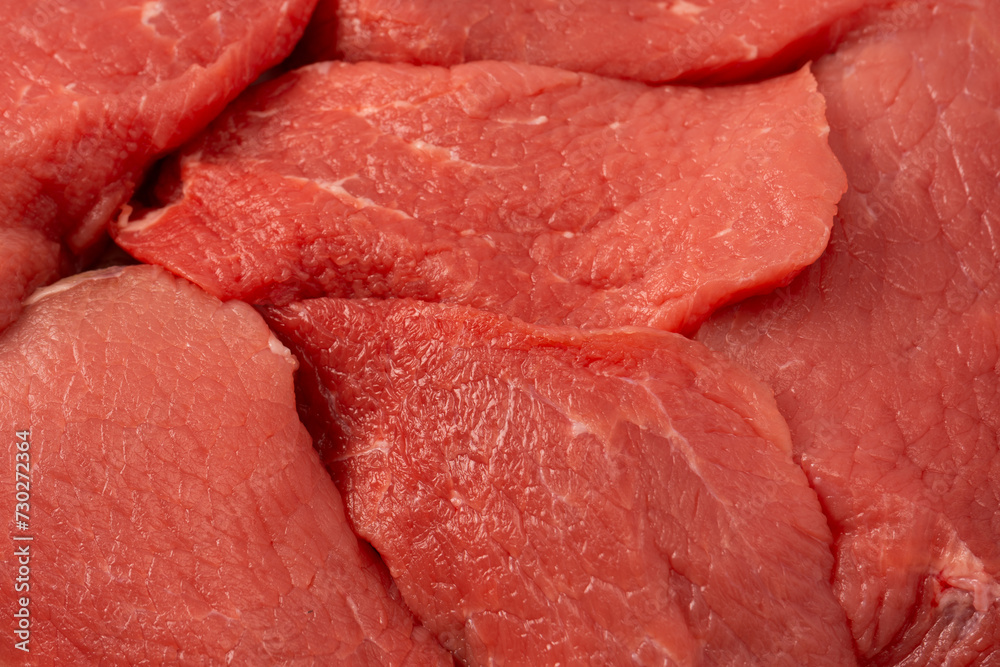 Veal pieces raw isolated on white background. Veal pieces raw isolated on white background.