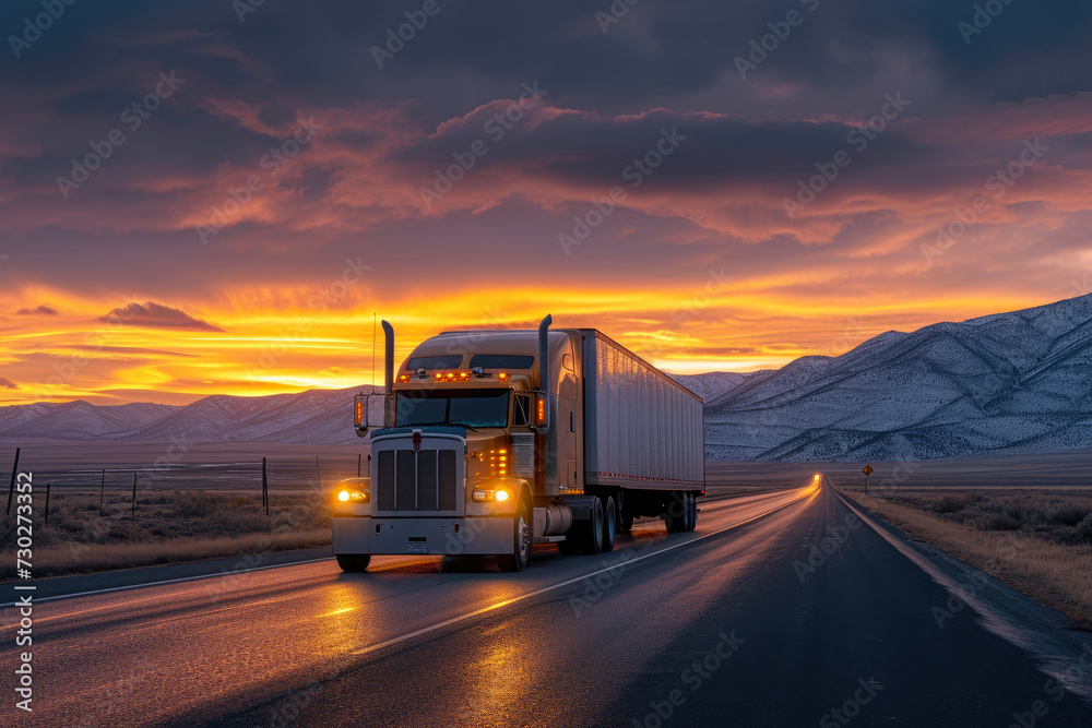 Classic Rig Rolling: Scenic Roadtrip Vibes Classic Rig Rolling: Scenic Roadtrip Vibes