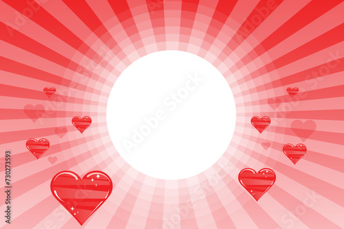 Pop art red and white comics cartoon magazine banner design. Cartoon pattern strip mock up. Vector halftone illustration. Vintage backdrop for valentines day or love concept frame or design template.