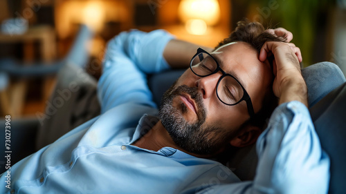 tired man resting relaxation and stress relief