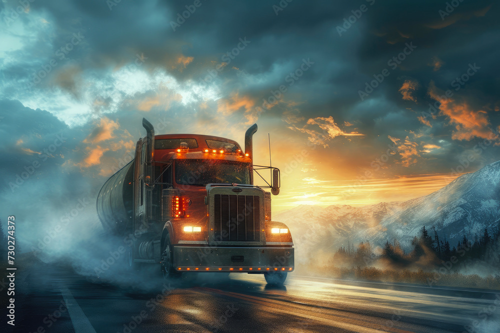 Rugged American Haulers on the Highway Rugged American Haulers on the Highway