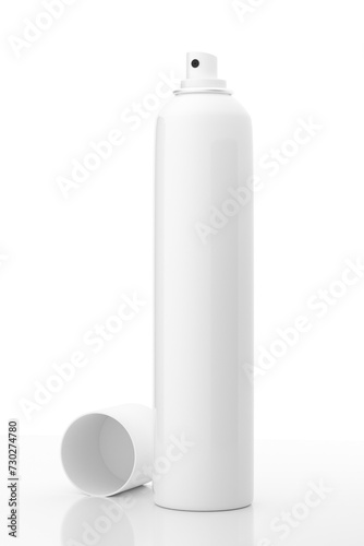 Blank White Deeodorant Perfume Spray Can Mockup - 3D Illustration Render