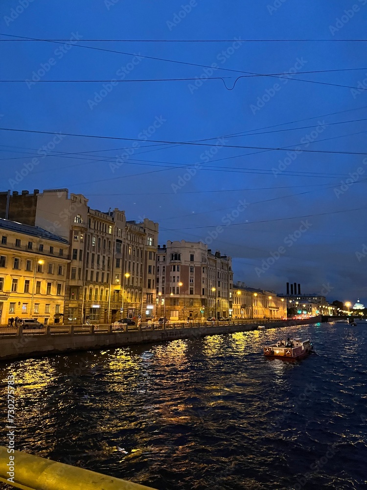 River canals in St. Petersburg in the evening