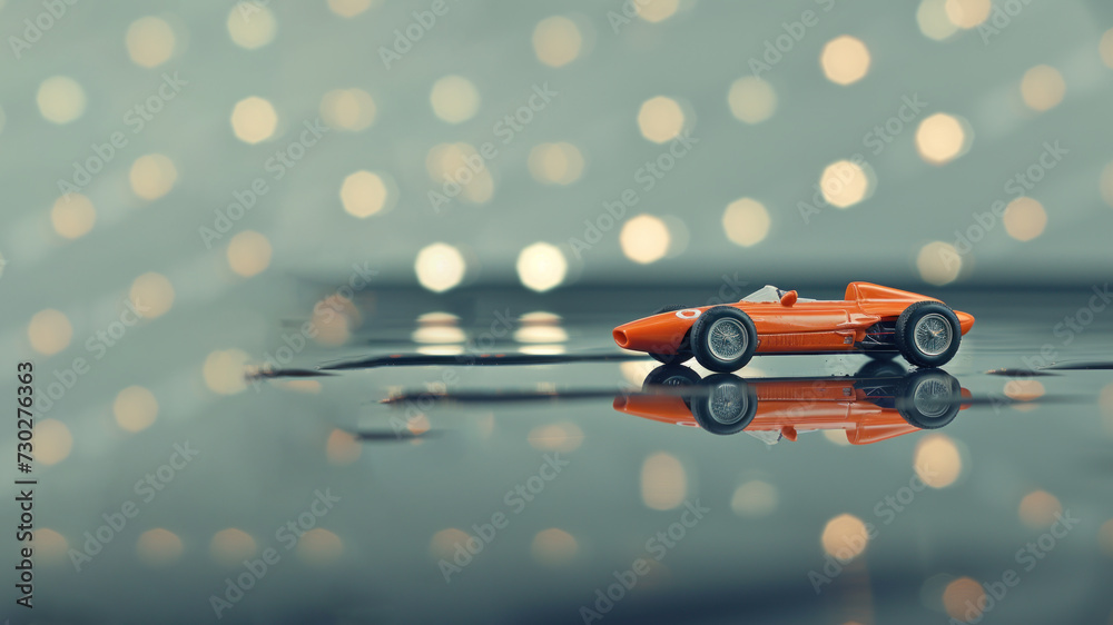 Racing car toy for high speed on the table, sport concept Racing car toy for high speed on the table, sport concept