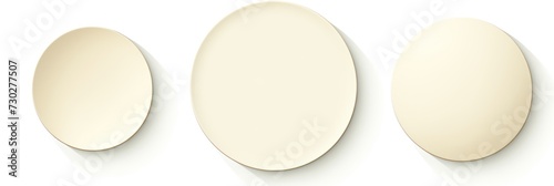 Ivory round circle isolated on white background