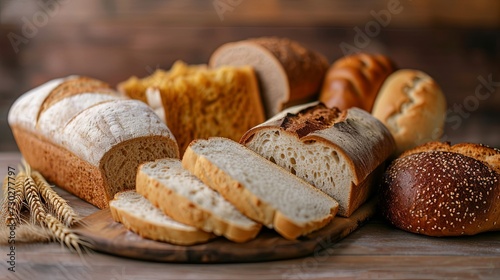 Whole and sliced breads generative ai