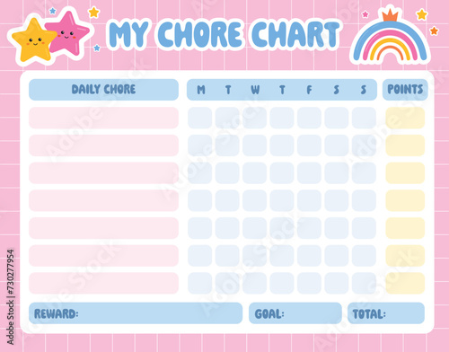 Chore chart for kids. Weekly planner, reward chart for children. Daily toddler routine tracker. Responsibility Chart. To Do List. School Routine, Behavior Chart, Consequences, Daily Checklist