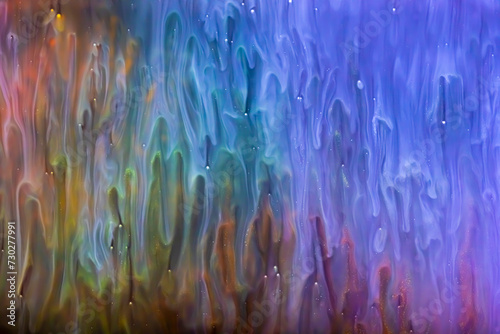 Flowing Multicolored Paints Watercolor Abstract