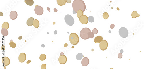 gold Rainfall: Astonishing 3D Illustration of gold Confetti Shower