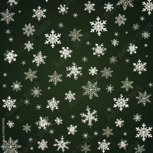 Khaki christmas card with white snowflakes