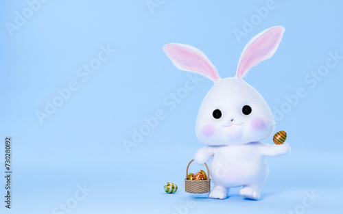 White rabbit or bunny, pink...