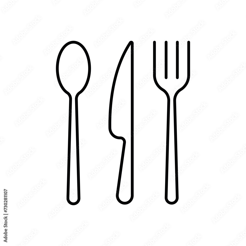 Spoon, forks, knife icon line vector. Cutlery icon. Spoon, forks, knife icon line vector. Cutlery icon.