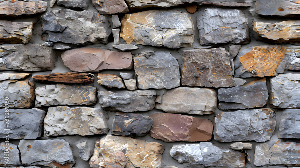 A Stone Wall Made of Different Colored Rocks A Stone Wall Made of Different Colored Rocks