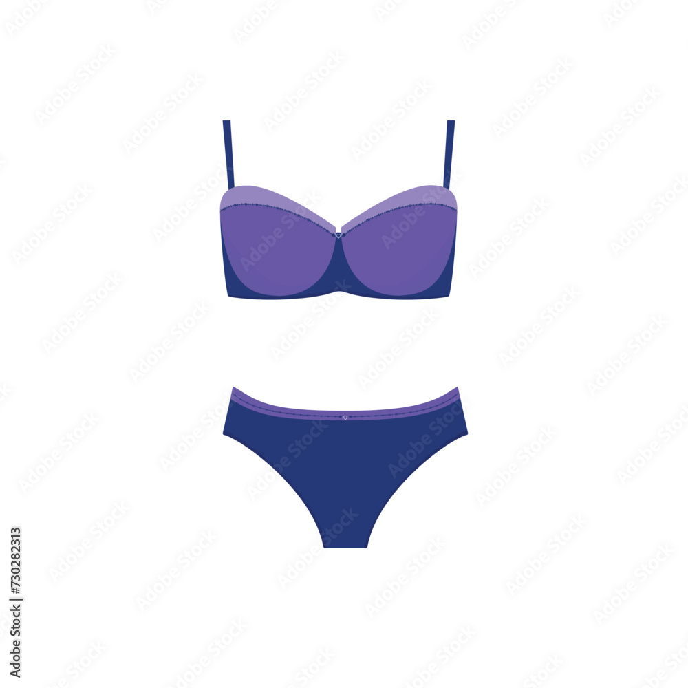 Women's underwear. Purple panties and bra.