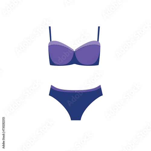 Women's underwear. Purple panties and bra.