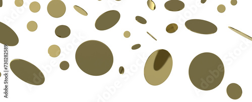 Shimmering Bliss: Mesmeric 3D Illustration Depicting Glistening Gold Confetti