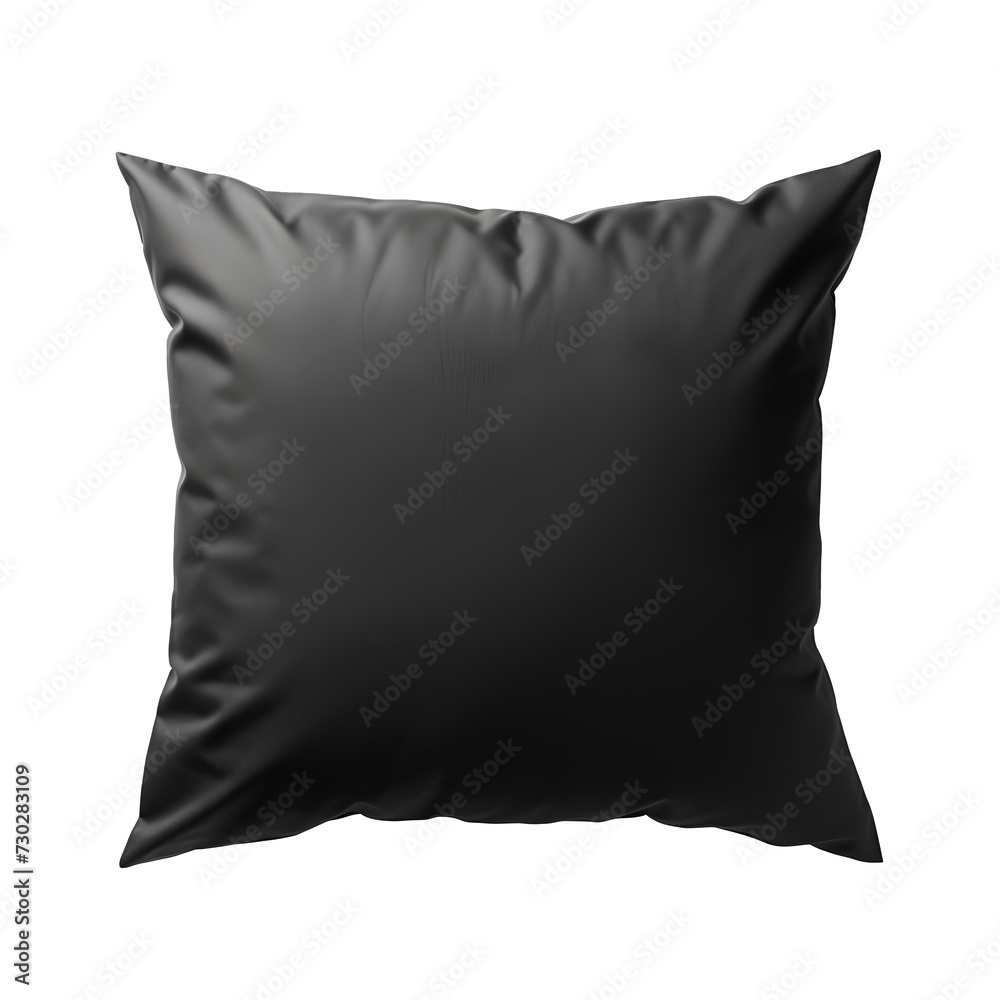 black pillow png. black cushion png. pillow top view. cushion flat lay isolated. silk satin pillow png