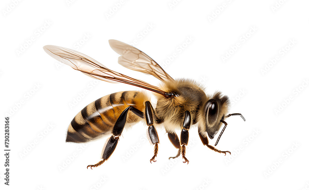 Honey bee isolated on a white background. Honey bee isolated on a white background.