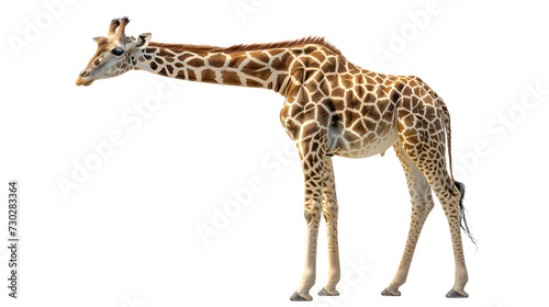 Giraffe Standing in Front of a White Background
