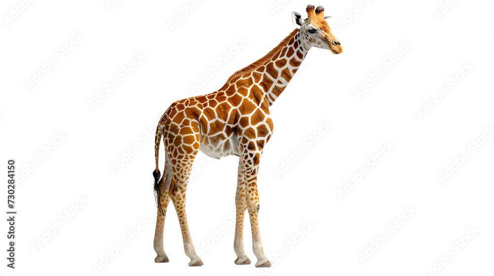 Giraffe Standing in Front of White Background Giraffe Standing in Front of White Background