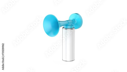 Portable air horn on white background
 photo