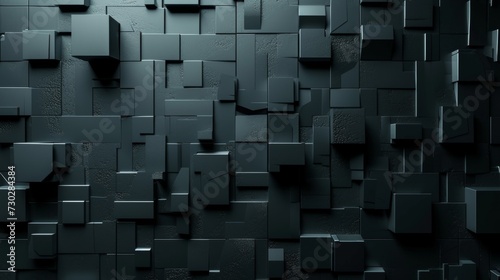 Textured black geometric pattern with a 3D effect for a modern and artistic background.
