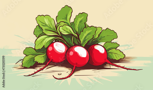Radish vector flat minimalistic asset isolated vector style illustration