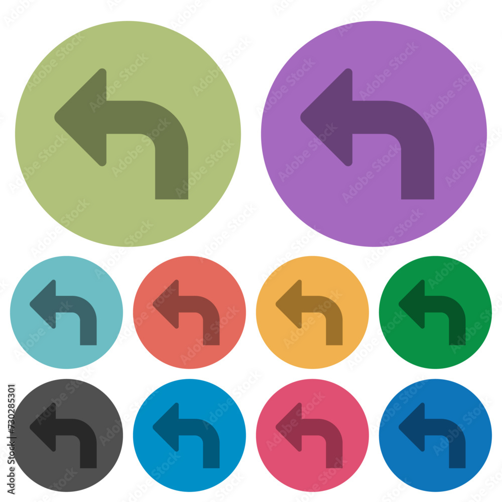 Top left side turn arrow solid color darker flat icons Top left side turn arrow solid color darker flat icons