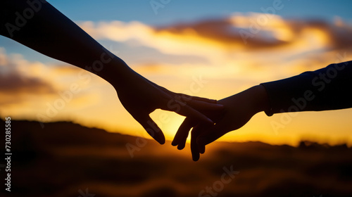 silhouettes of hands holding, symbolizing support and care in mental health treatment