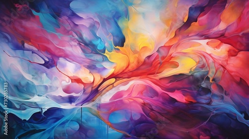 Abstract painting with vibrant colors . Fantasy concept , Illustration painting 