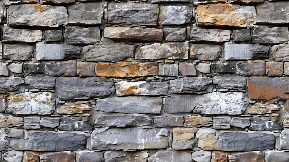 Obraz premium Stone Wall With Numbered Rocks