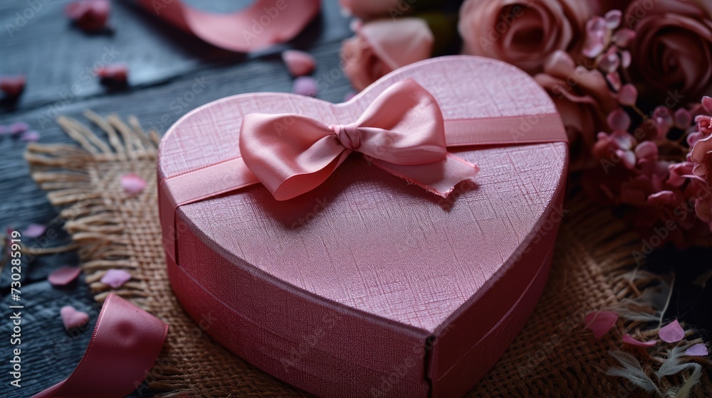 For romantic occasions, a heart-shaped gift box to surprise your love Generative AI For romantic occasions, a heart-shaped gift box to surprise your love Generative AI