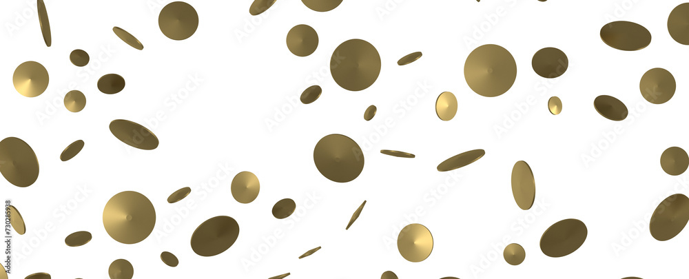 Golden Shower: Dynamic 3D Illustration of Dancing Gold Confetti Golden Shower: Dynamic 3D Illustration of Dancing Gold Confetti