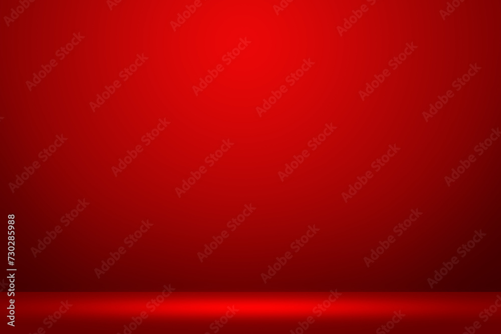 Solid Maroon Red Color Background. Empty Room Wall for Product Display. Beautiful Studio Background for Advertisement. 3d Render Background. Abstract wall Design.  Interior Room Wall with Floor.