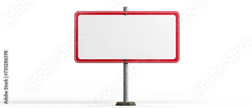 billboard with red border  and shadow  over white background