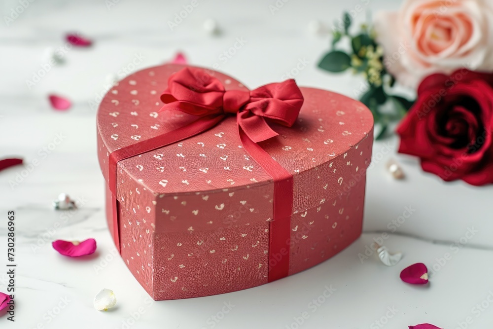 For romantic occasions, a heart-shaped gift box to surprise your love Generative AI For romantic occasions, a heart-shaped gift box to surprise your love Generative AI