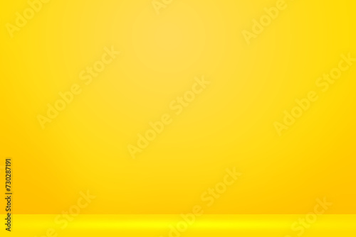 Solid Mustard Yellow Color Background. Empty Room Wall for Product Display. Beautiful Studio Background for Advertisement. 3d Render Background. Abstract wall Design. Interior Room Wall with Floor.