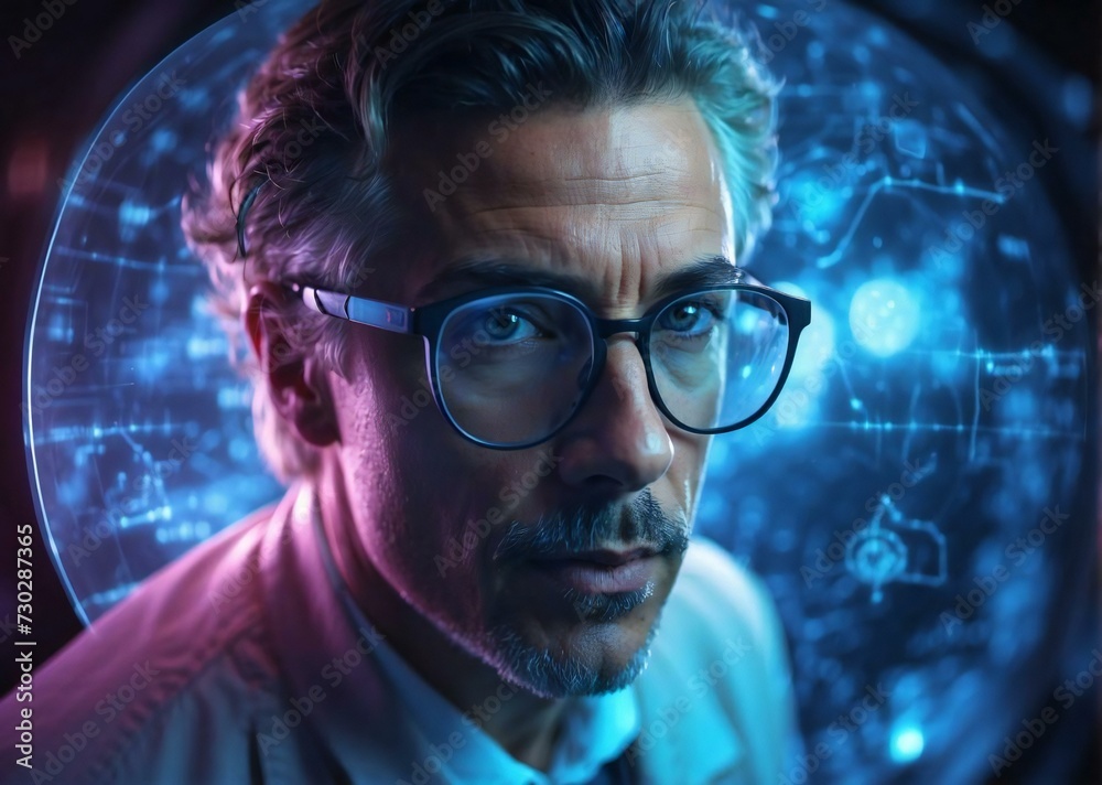 portrait of modern technology scientist. generative ai portrait of modern technology scientist. generative ai