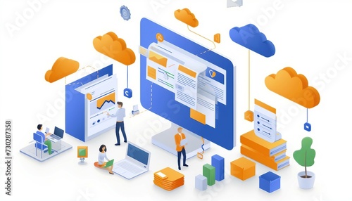 Cloud-Based Document Collaboration Tools, Showcase the versatility of cloud-based document collaboration tools with an image portraying real-time editing, version control, and collaborative workflows,