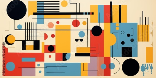 An Ivory poster featuring various abstract design elements
