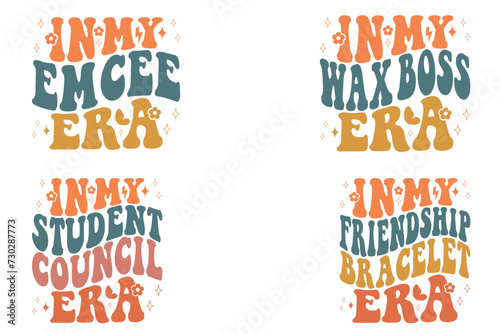 In My Emcee Era, In My Wax Boss Era, In My Student Council Era, In My Friendship Bracelet Era retro T-shirt