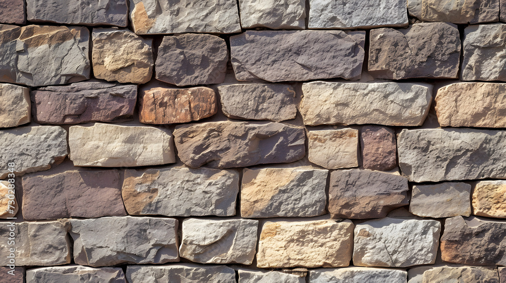 Multicolored Stone Wall Built With Varied Rocks