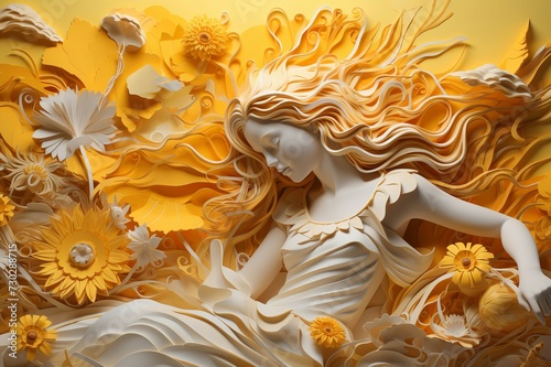 Masterpiece paper craft. Handmade paper creativity with colorful figures. Generate ai